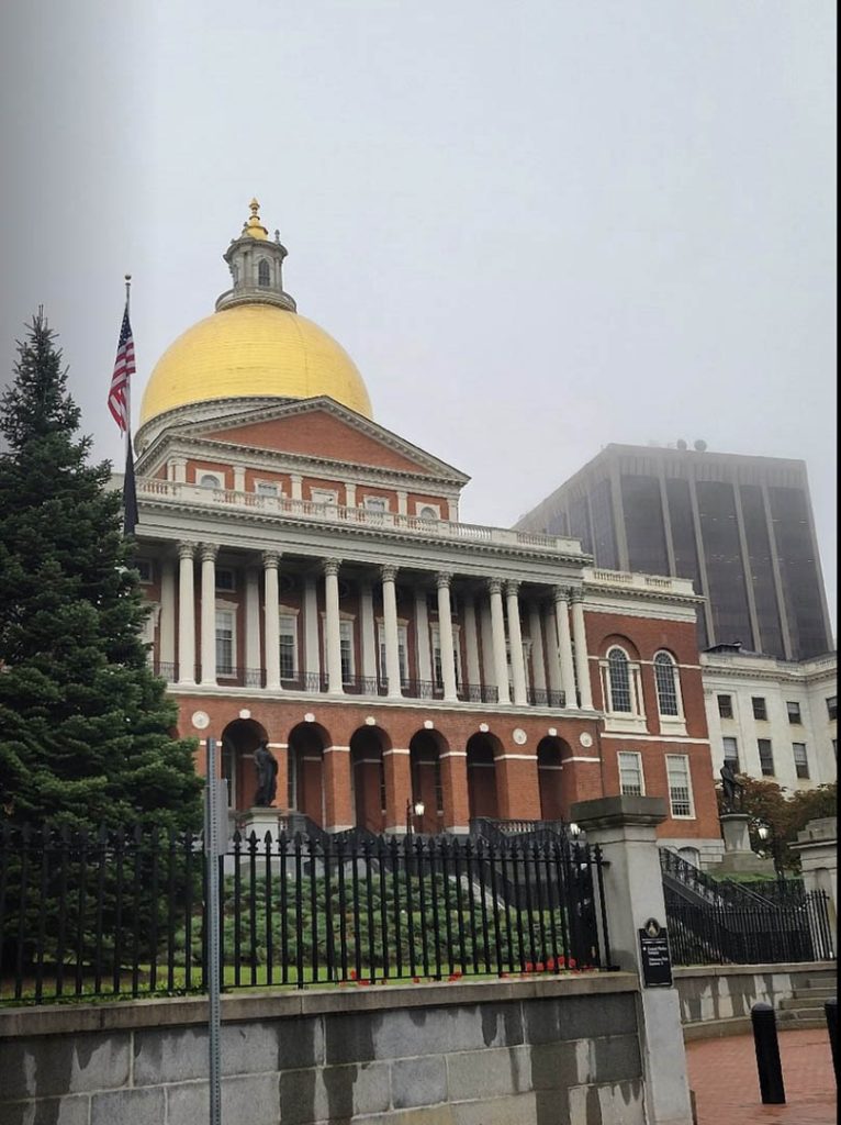 Massachusetts State House covered in fog - City View Trolley Tours